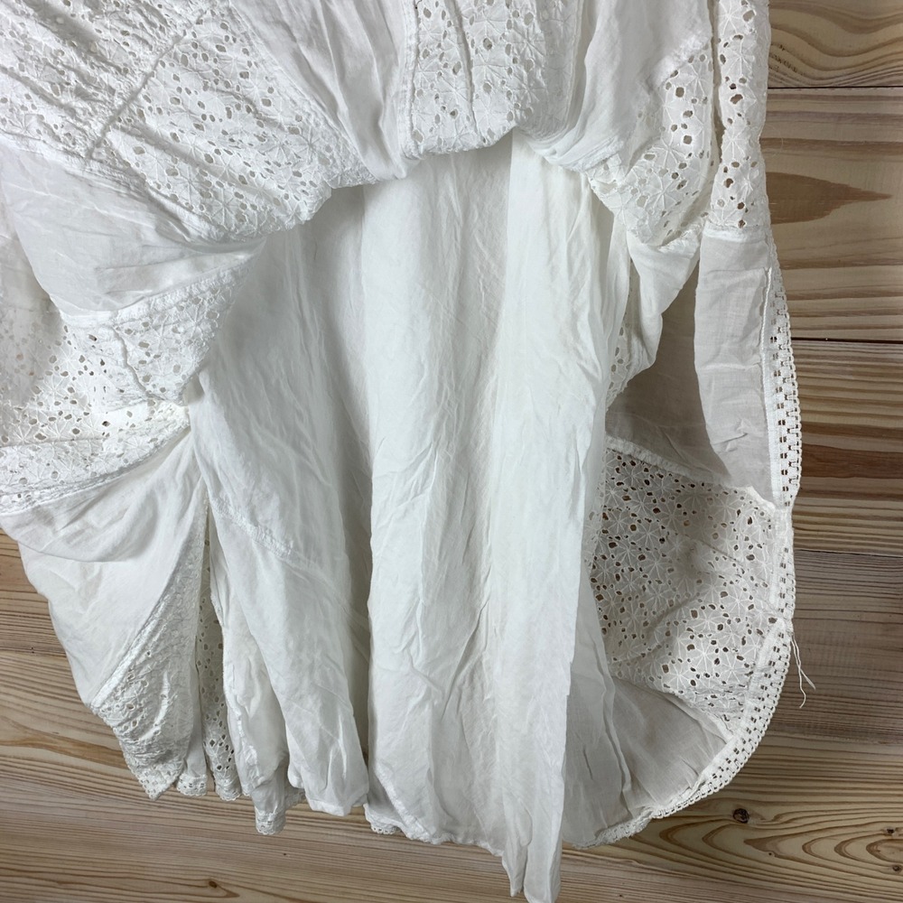 Persaman‎ New York Skirt Womens 10 White Eyelet Cotton Tiered Midi A-Line Boho - Picture 5 of 9